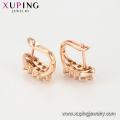 97123 boucles d&#39;oreilles créoles pour dames pavées de zircon synthétique de la mode de luxe xuping rose doré